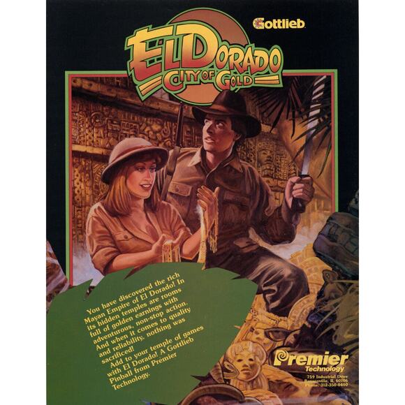 Eldorado City Of Gold Pinball Flyer Original 1984 Western Artwork Vintage Retro - Picture 2 of 2